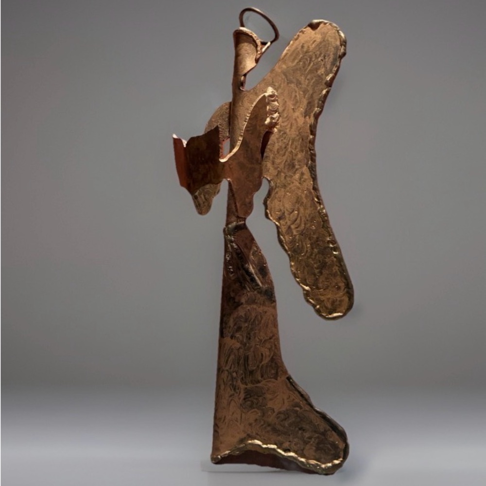 Vintage Elegant Gold Angel Sculpture, Metal - Picture 2 of 6